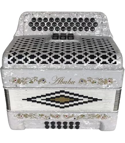 Amazon.com: Abubu 34-Key Accordion 3412 GCF (White) : Musical